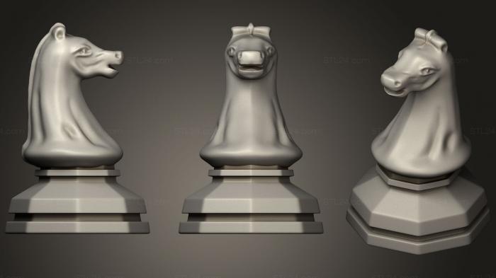 Статуэтки и статуи разные (Рыцарская шахматная монета, STKR_1053) 3D модель для ЧПУ станка